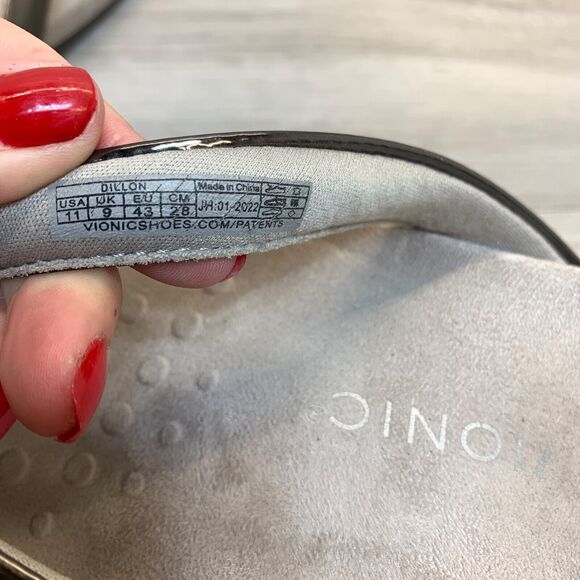 Vionic Dillon  toe post thong slide sandals Size 11 in Pewter - Picture 8 of 10